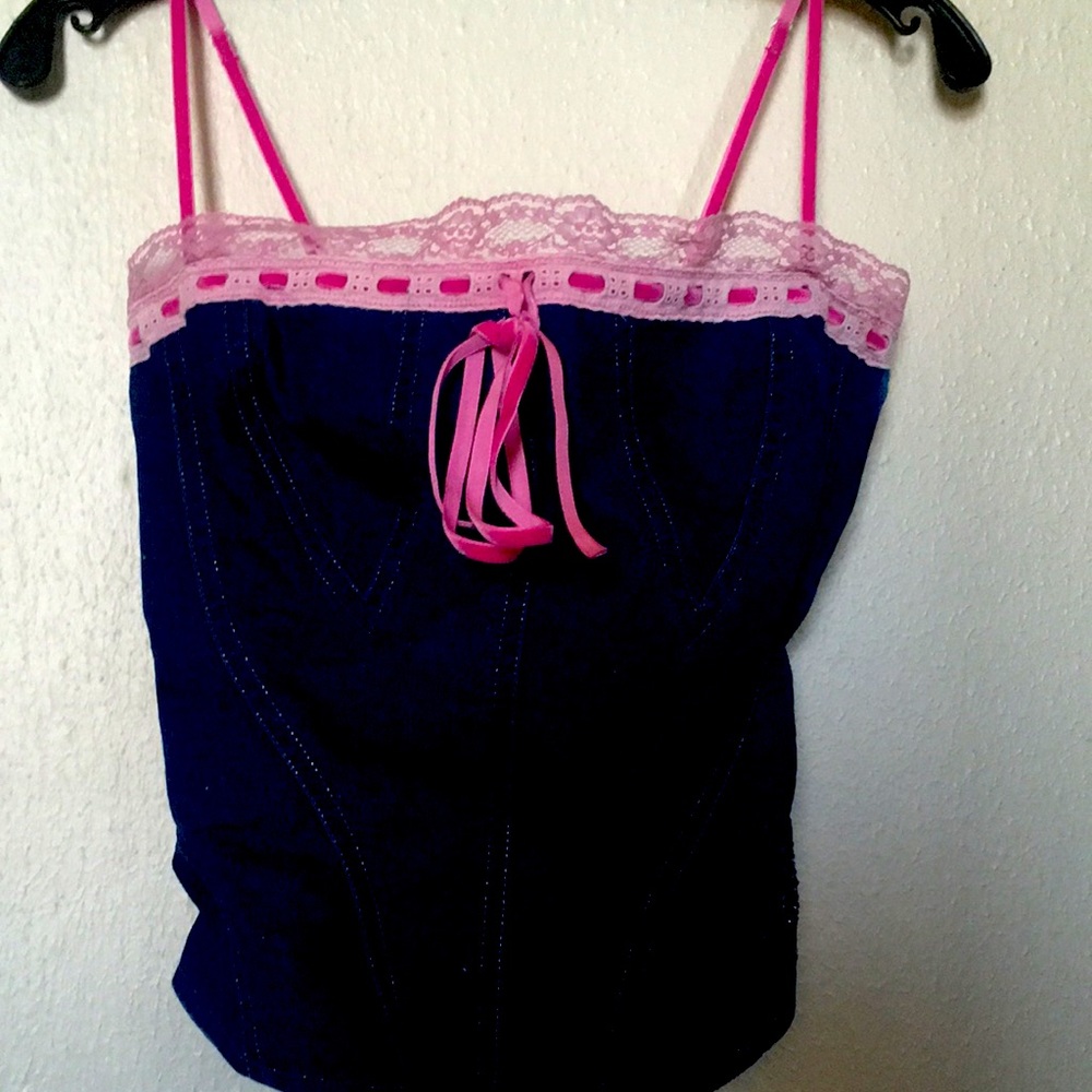 Denim and lace Betsey Johnson bustier Fabulous